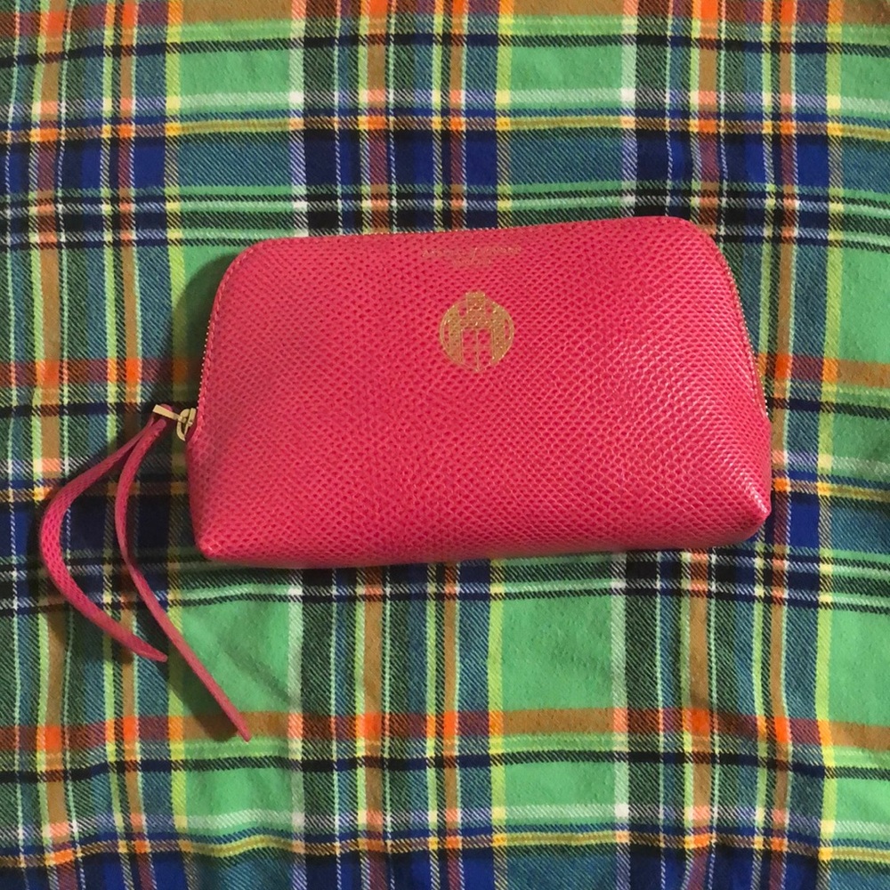 Hot pink clutch/ cosmetic case